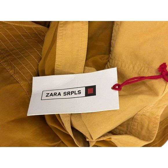 Zara SRPLS Womens Shirt Dress Size L Brown Belted Midi Short Sleeve 3173/431 NWT - Picture 6 of 13